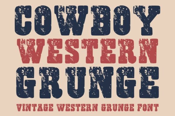 Cowboy Western Grunge: A Bold Vintage Display Font