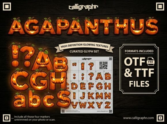 Light Up the Night: Agapanthus Halloween Display Font