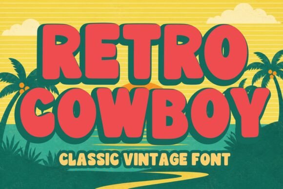 Retro Cowboy: Bold Vintage Font for Eye-Catching Designs