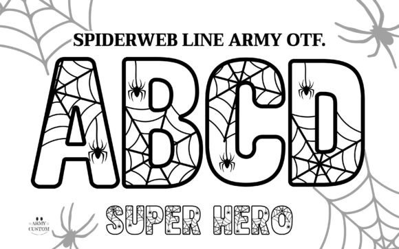 Spiderweb Line Army: Bold Hero Display Font